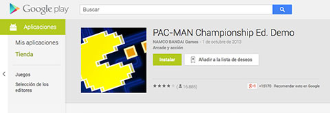 Juegos clásicos en Google Play: Pac Man